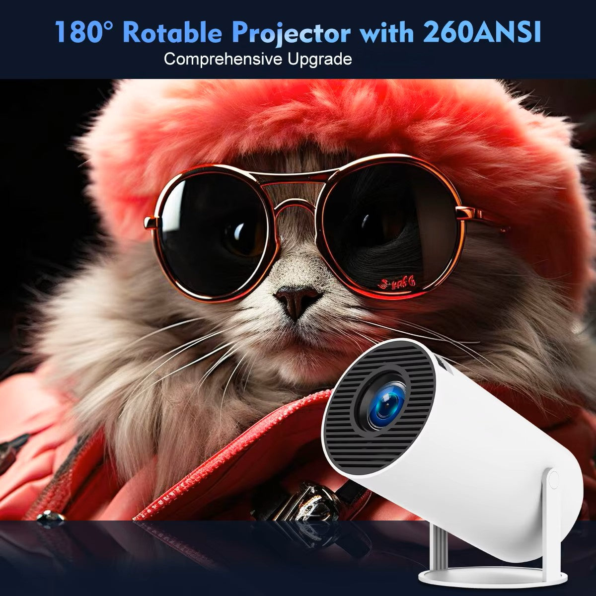 [PRO Model] Smart Portable Cinema Projector - Home Movie Projector - Netflix Certified [4K Quality]