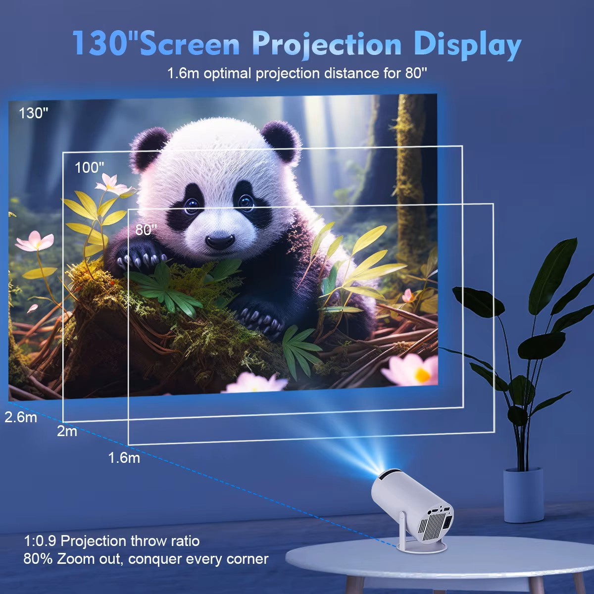[PRO Model] Smart Portable Cinema Projector - Home Movie Projector - Netflix Certified [4K Quality]