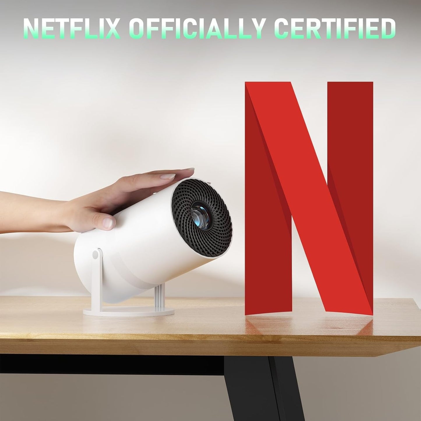 [PRO Model] Smart Portable Cinema Projector - Home Movie Projector - Netflix Certified [4K Quality]