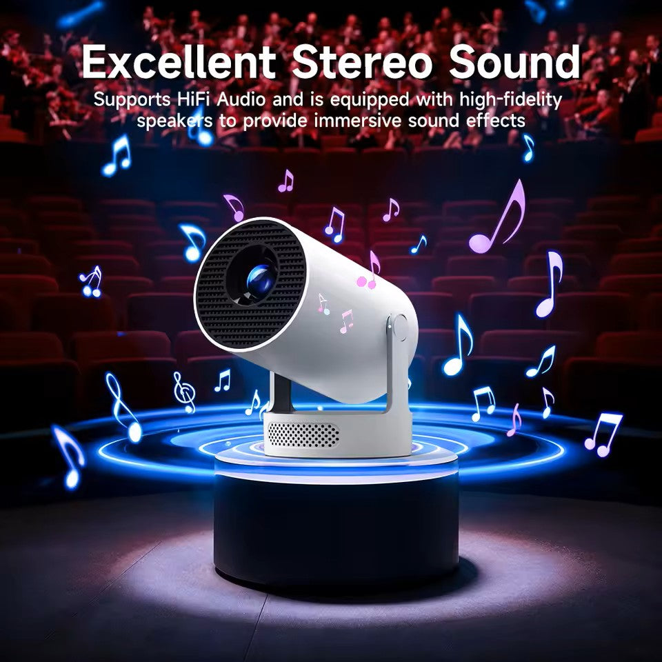 [PRO Model] Smart Portable Cinema Projector - Home Movie Projector - Netflix Certified [4K Quality]