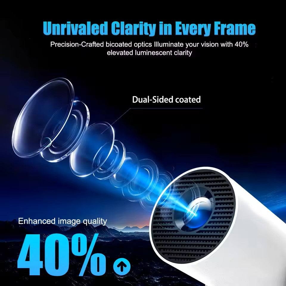 [PRO Model] Smart Portable Cinema Projector - Home Movie Projector - Netflix Certified [4K Quality]