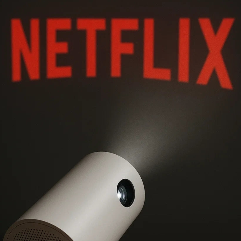 [PRO Model] Smart Portable Cinema Projector - Home Movie Projector - Netflix Certified [4K Quality]